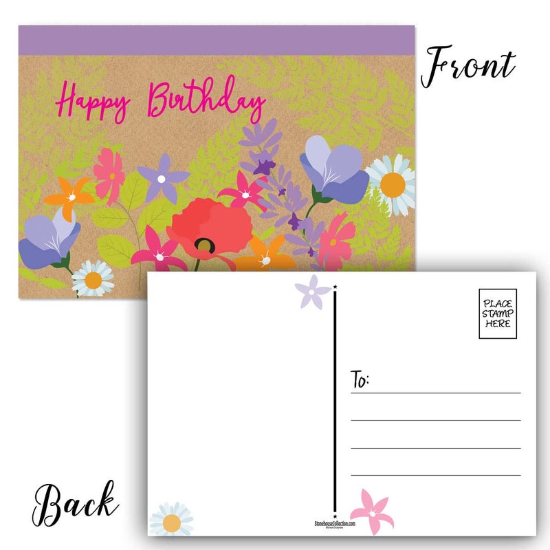 Stonehouse Collection 40 Assorted Happy Birthday Postcards - USA Made - 4 Fun Birthday Designs - 4" x 6" Postcards - Image 2